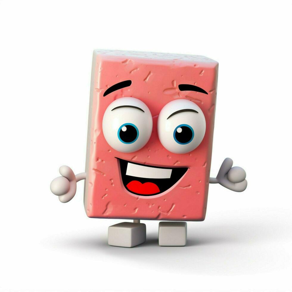 Eraser 2d cartoon vector illustration on white background photo
