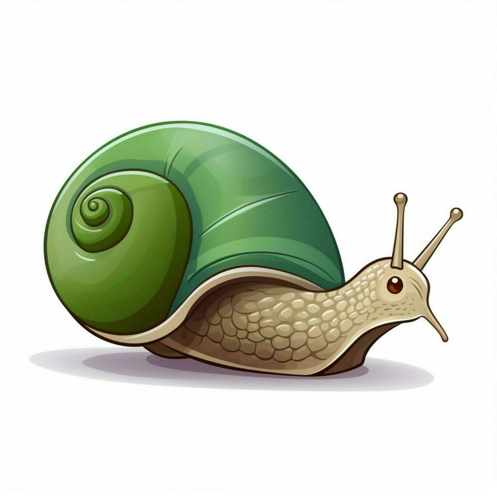 Escargot 2d vector illustration cartoon in white backgroun photo
