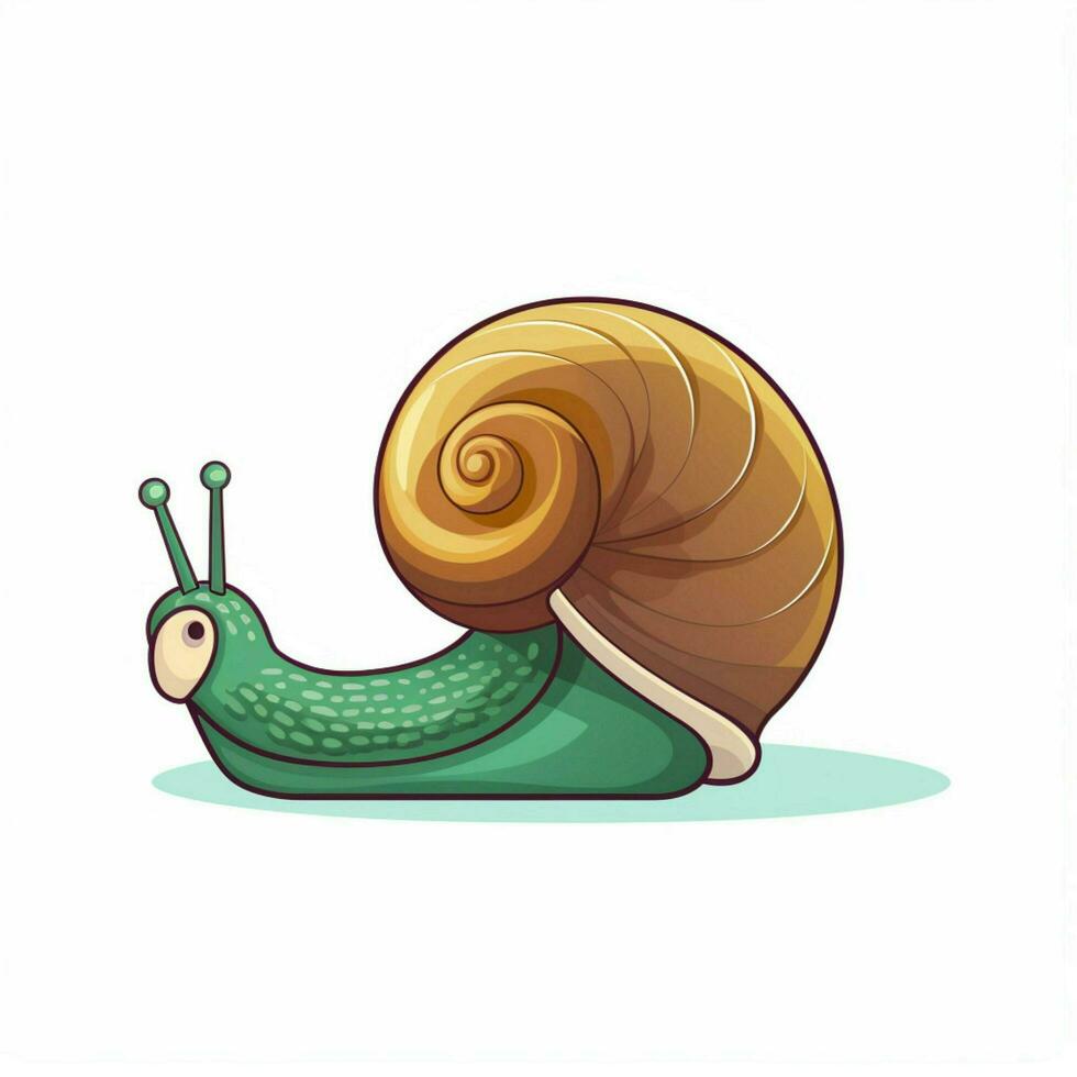 Escargot 2d vector illustration cartoon in white backgroun photo