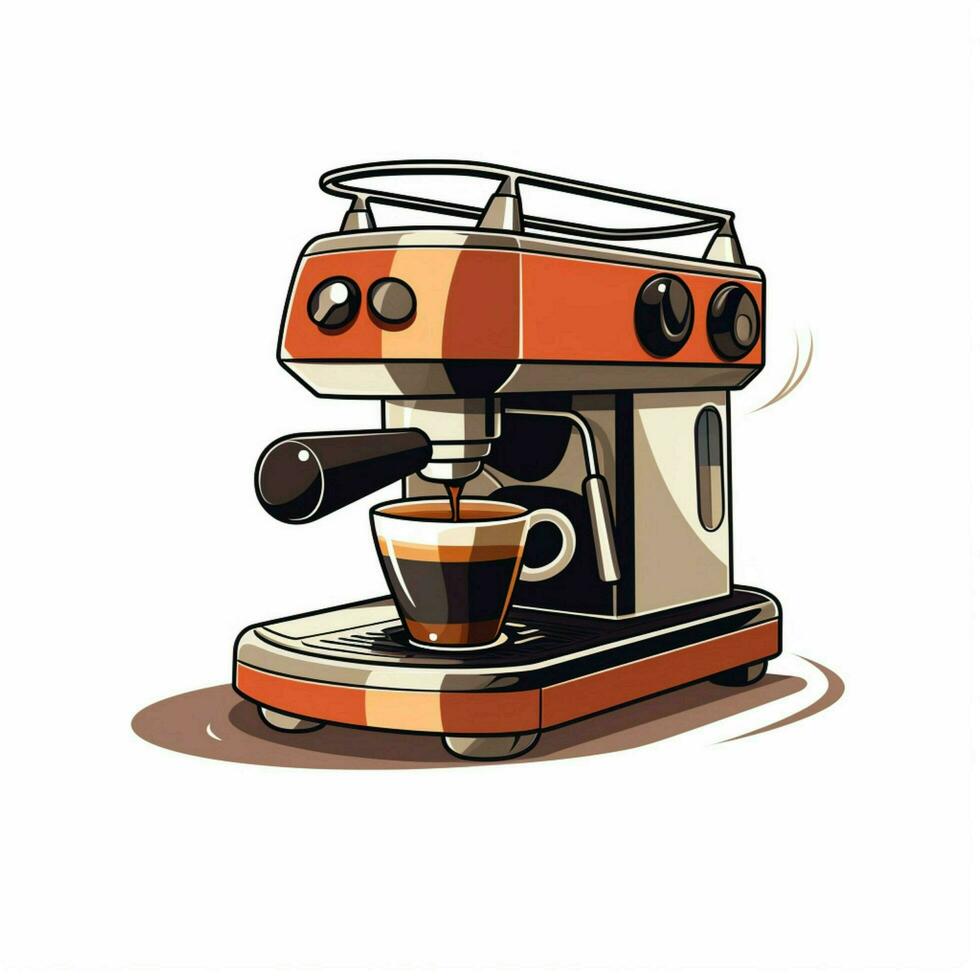 Espresso 2d vector illustration cartoon in white backgroun photo