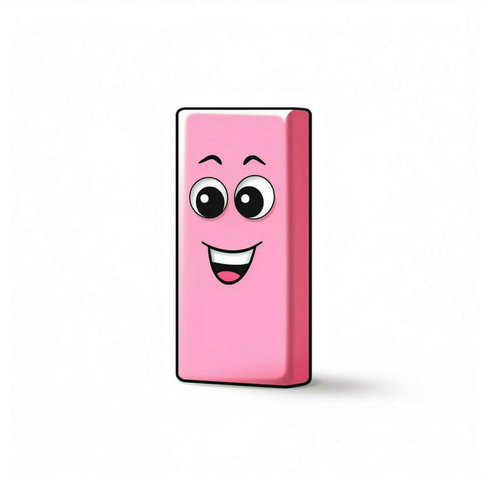 Eraser 2d cartoon vector illustration on white background photo