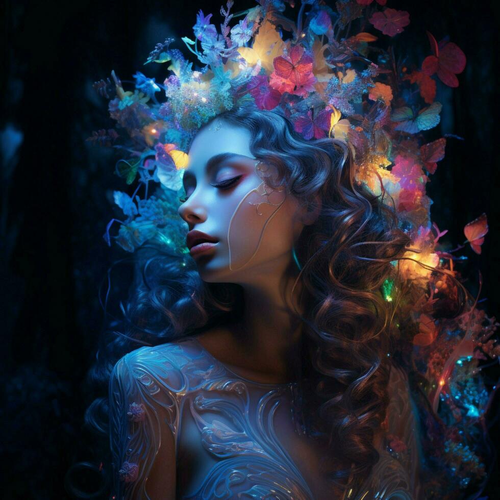 Ethereal neon whispers of enchantment photo