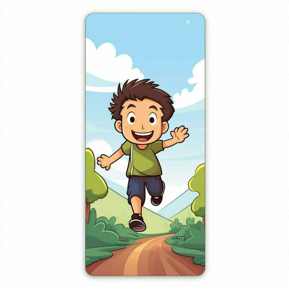 Exercise mat 2d cartoon vector illustration on white backgound photo