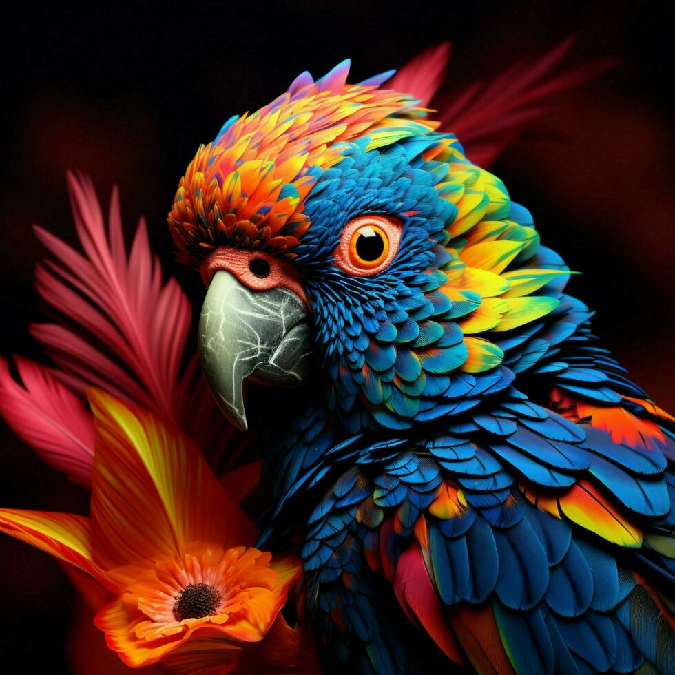 Exotic pets with vibrant and intricate patterns photo