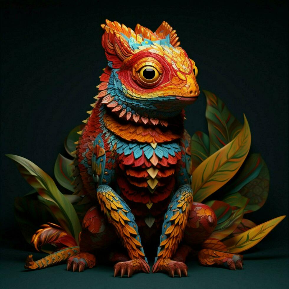 Exotic pets with vibrant and intricate patterns photo