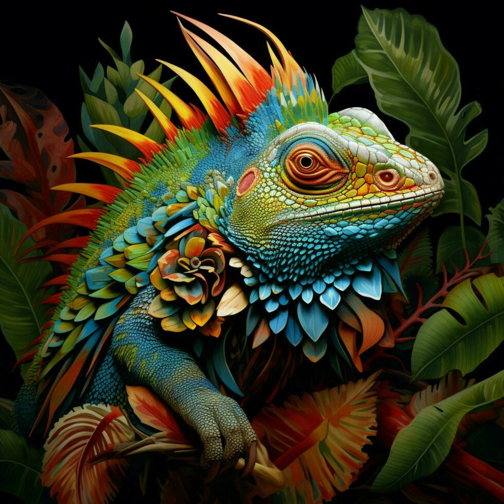 Exotic pets with vibrant and intricate patterns photo