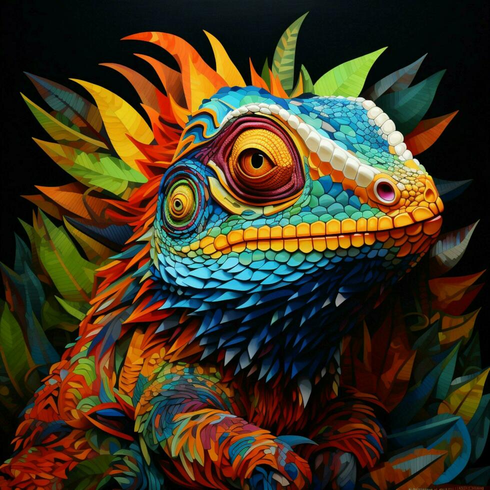 Exotic pets with vibrant and intricate patterns photo