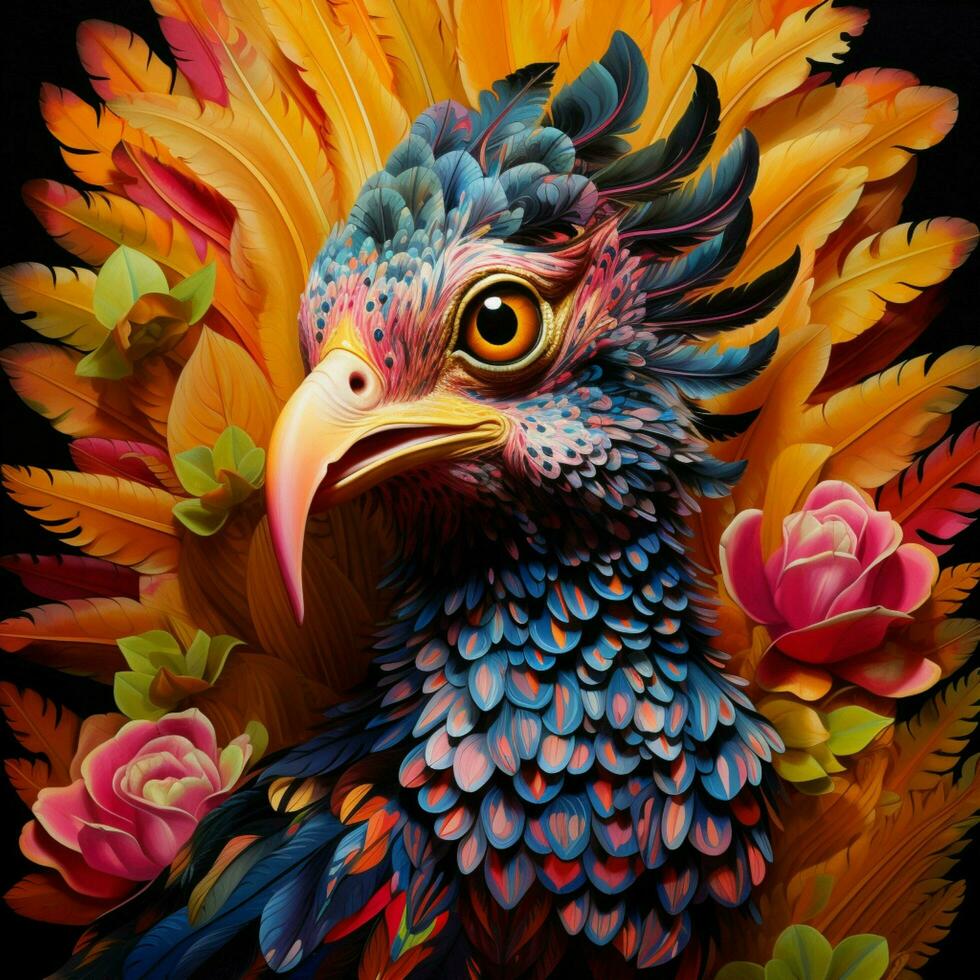Exotic pets with vibrant and intricate patterns photo