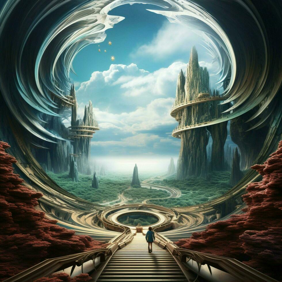 Expanding illusions high quality ultra hd 8k hdr photo
