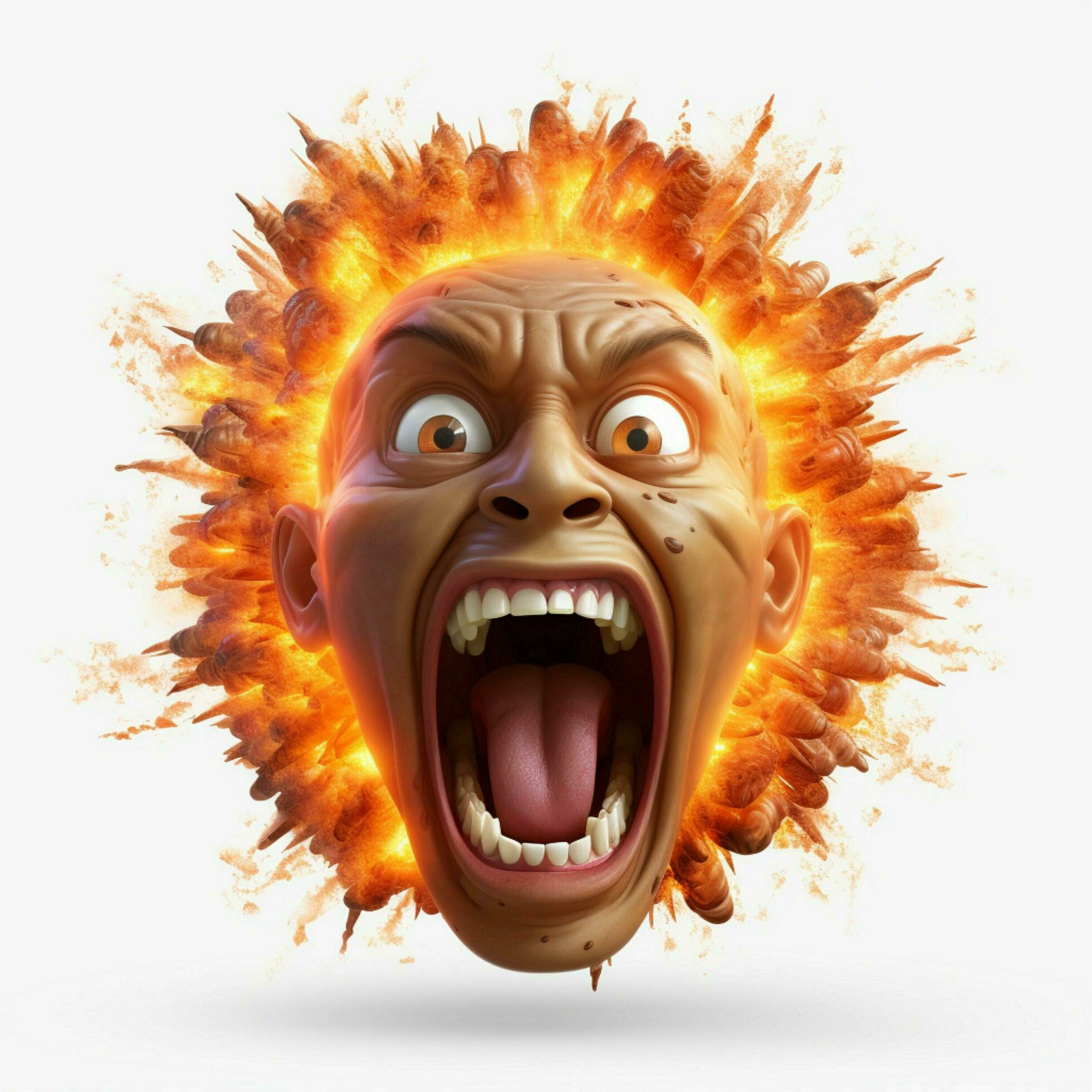 Exploding Head emoji on white background high quality 4k h 30686953