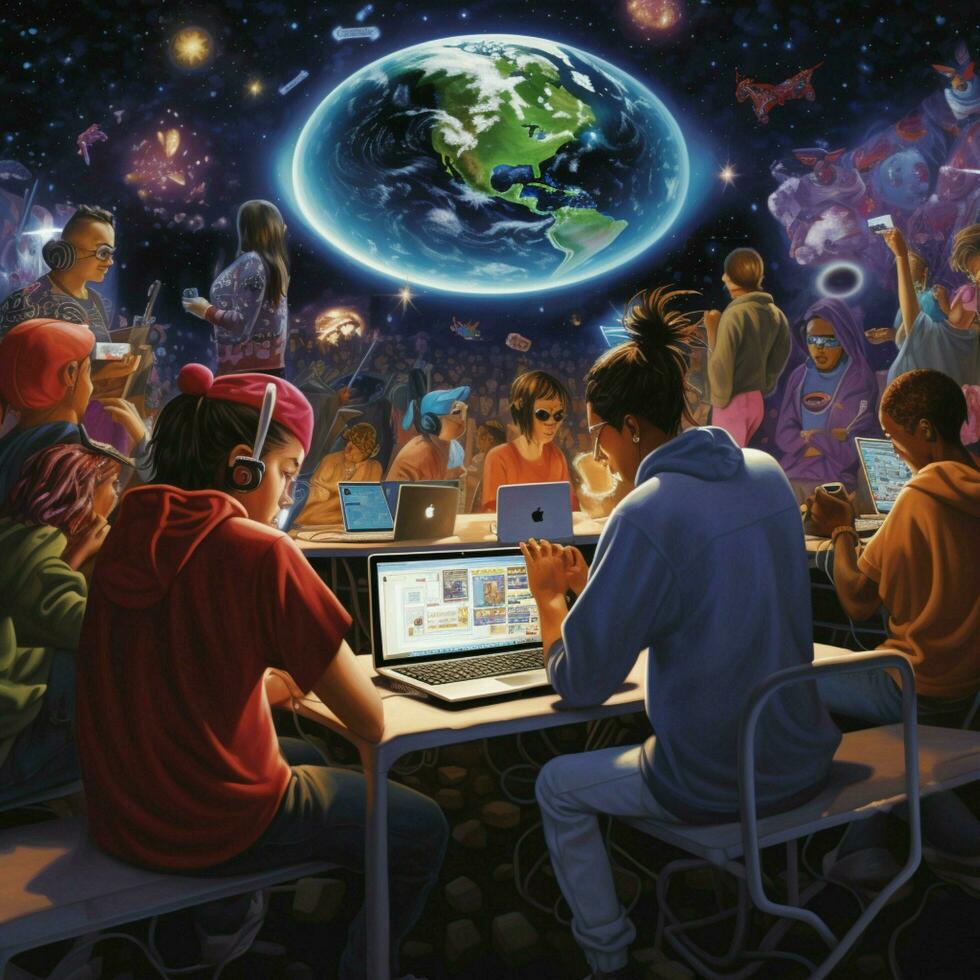 Explore the emergence of online communities and forums photo