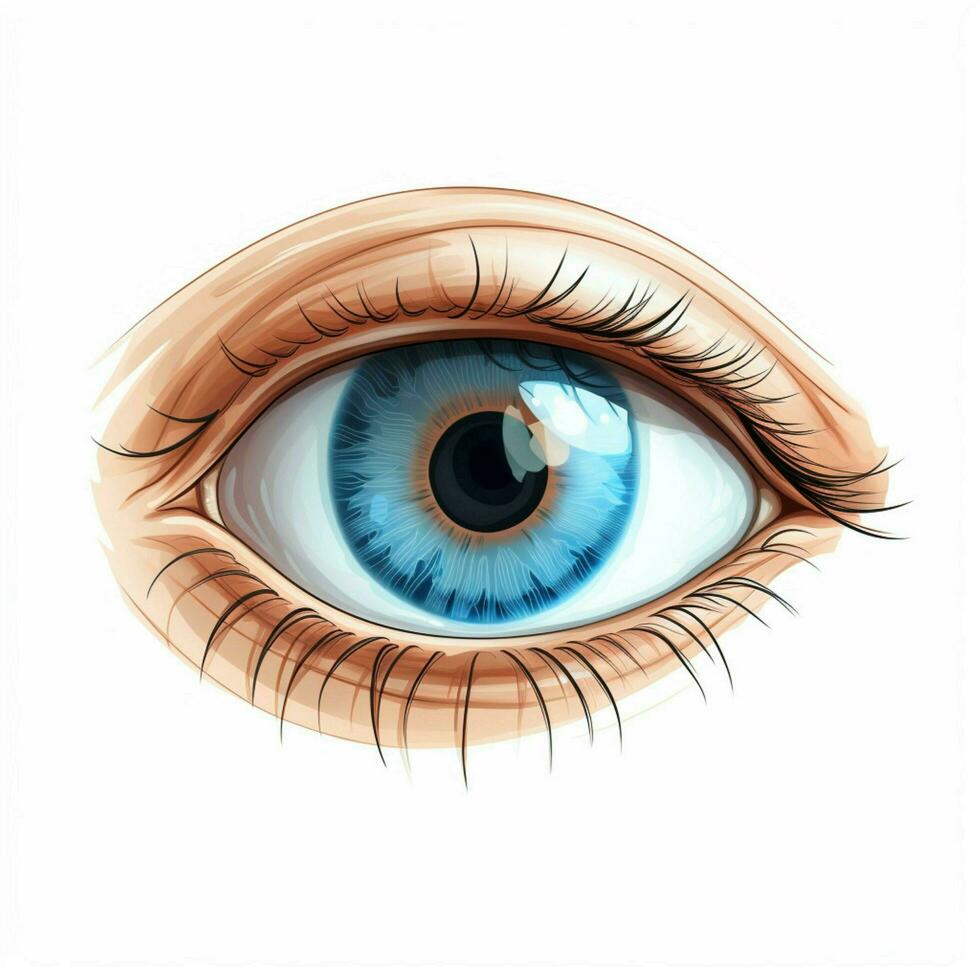 Eye 2d cartoon illustraton on white background high quality photo