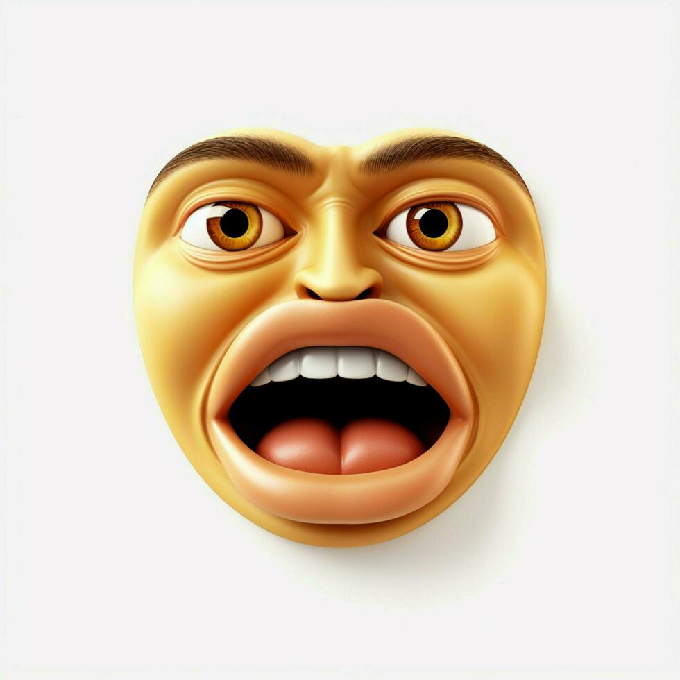 Face Exhaling emoji on white background high quality 4k hd photo