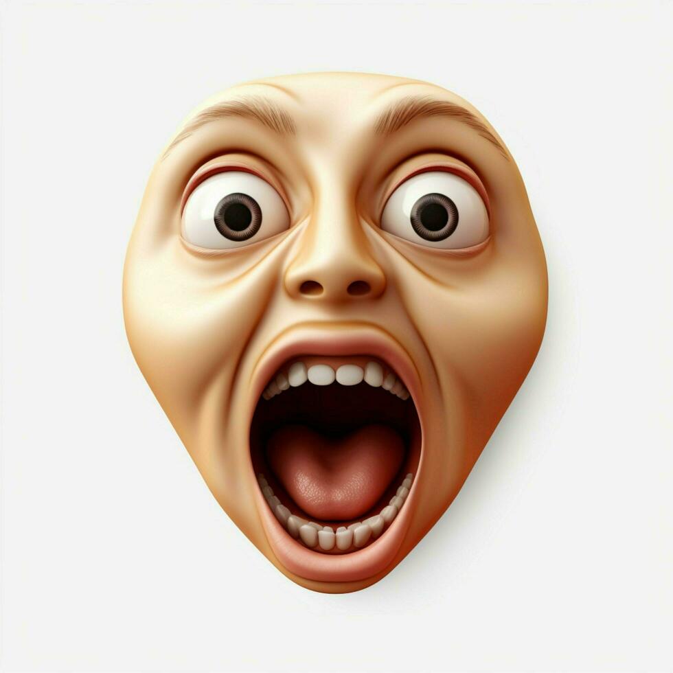 Face Screaming in Fear emoji on white background high quality photo