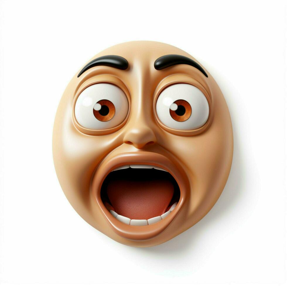 Face Screaming in Fear emoji on white background high quality photo