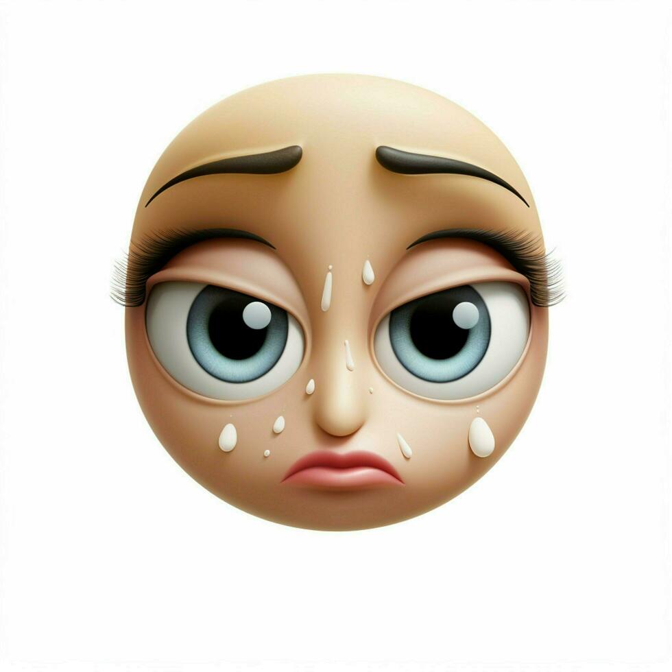 Face Holding Back Tears emoji on white background high quality photo
