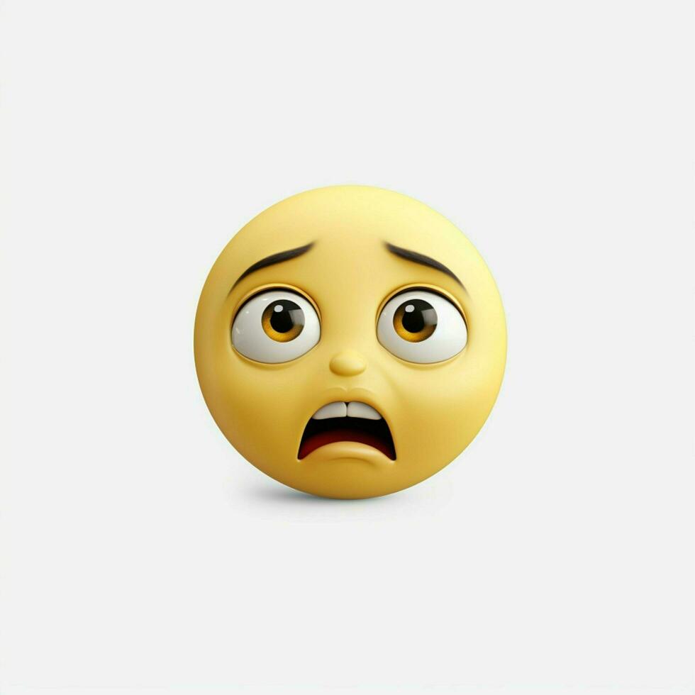 Expressionless Face emoji on white background high quality photo
