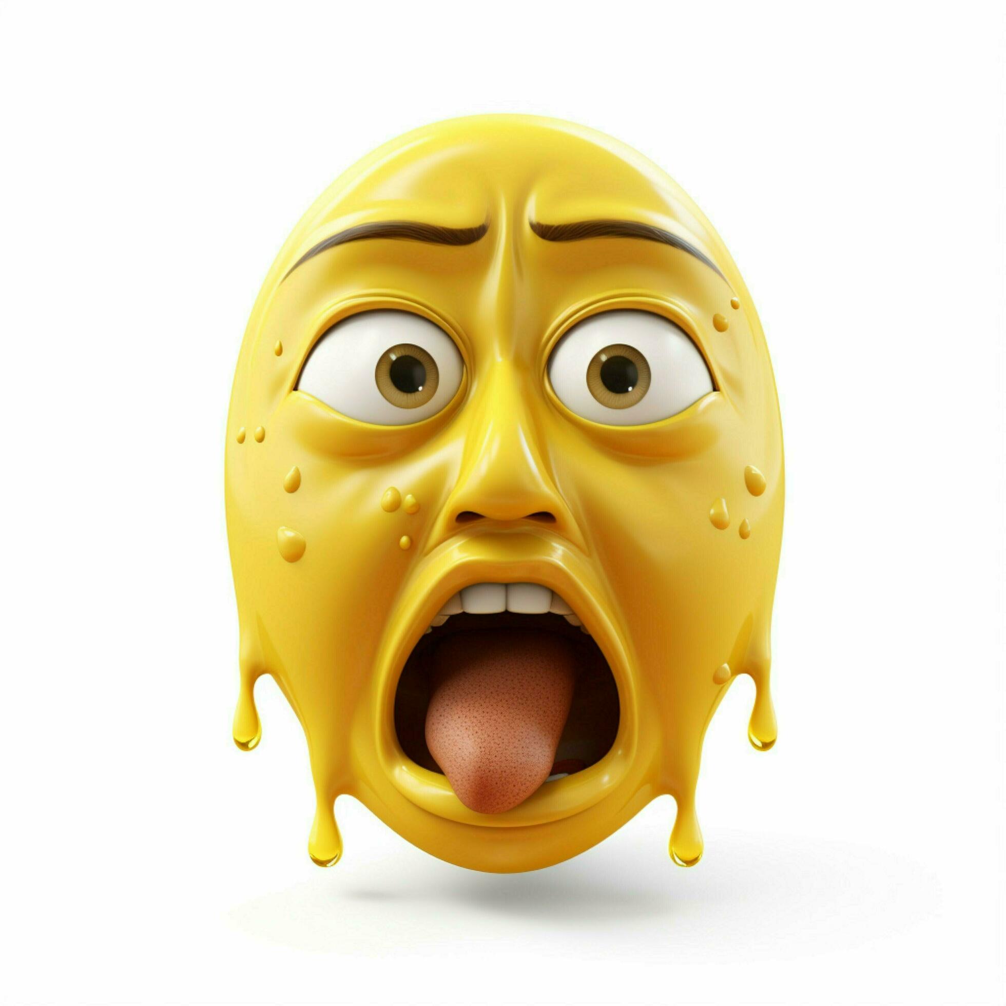Face Vomiting emoji on white background high quality 4k hd 30687173