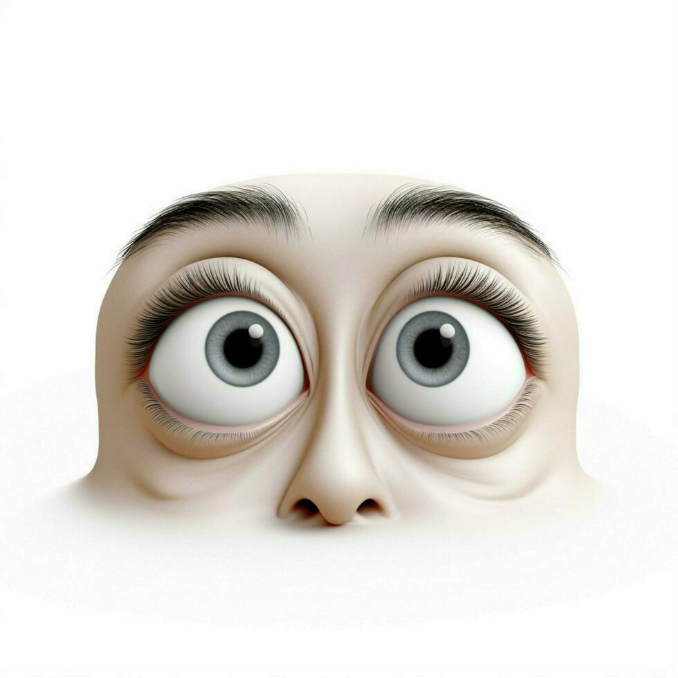 Face with Open Eyes and Hand Over Mouth emoji on white photo