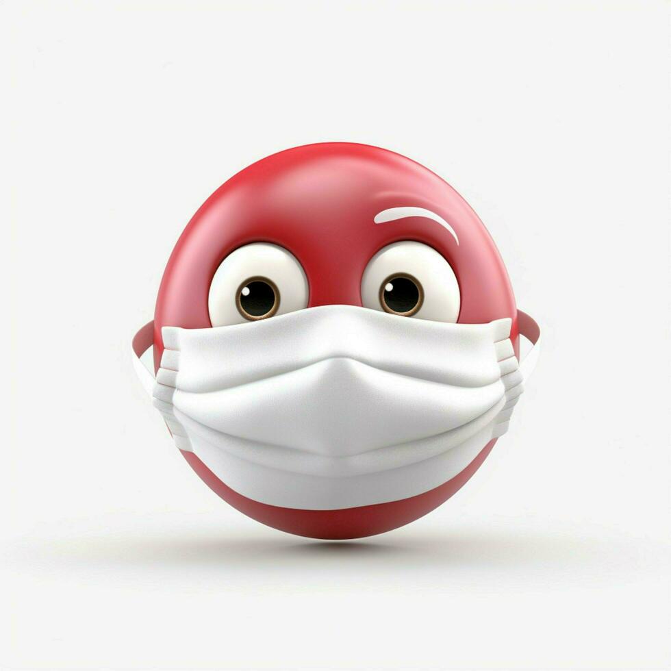 Face with Head-Bandage emoji on white background high photo