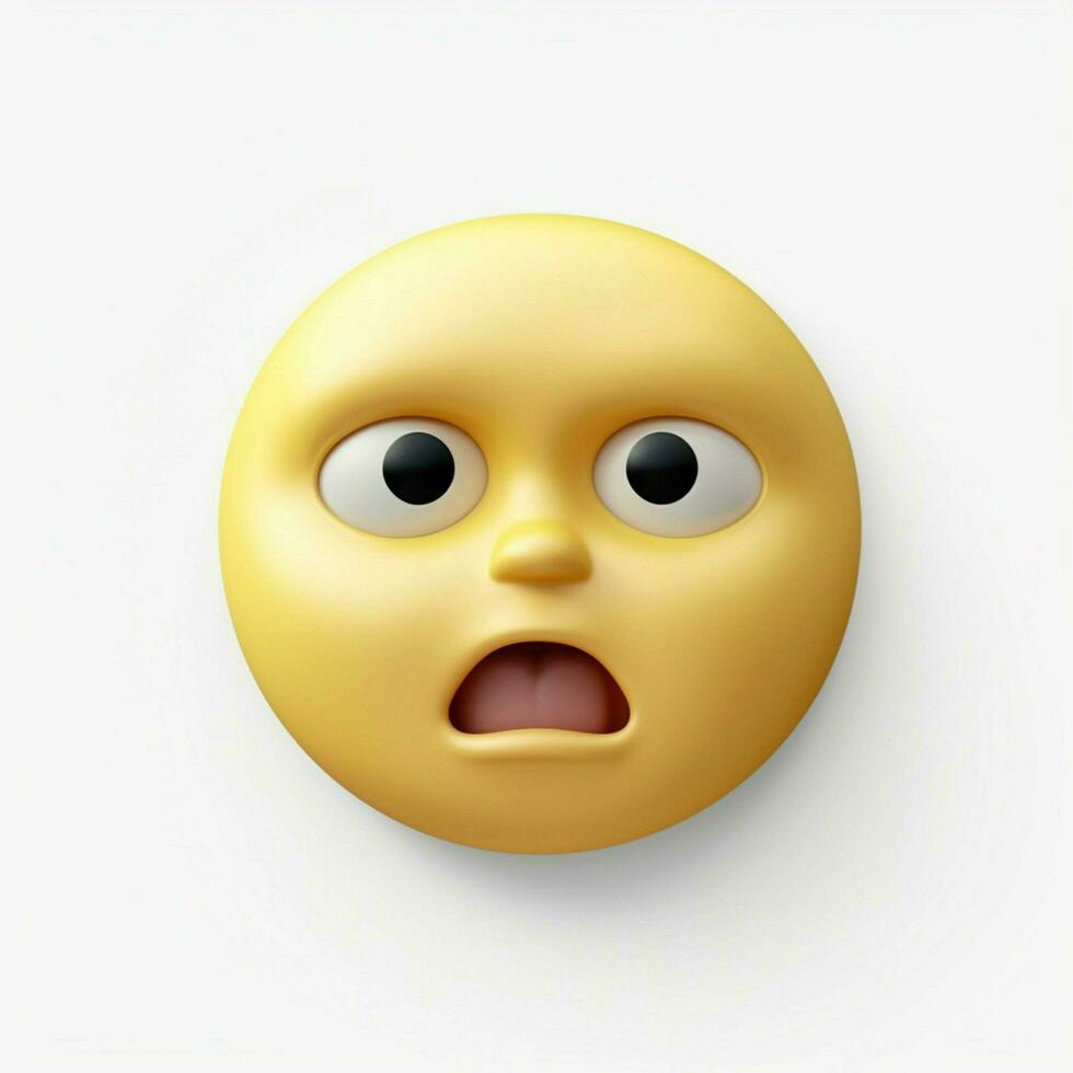 Face Without Mouth emoji on white background high quality photo