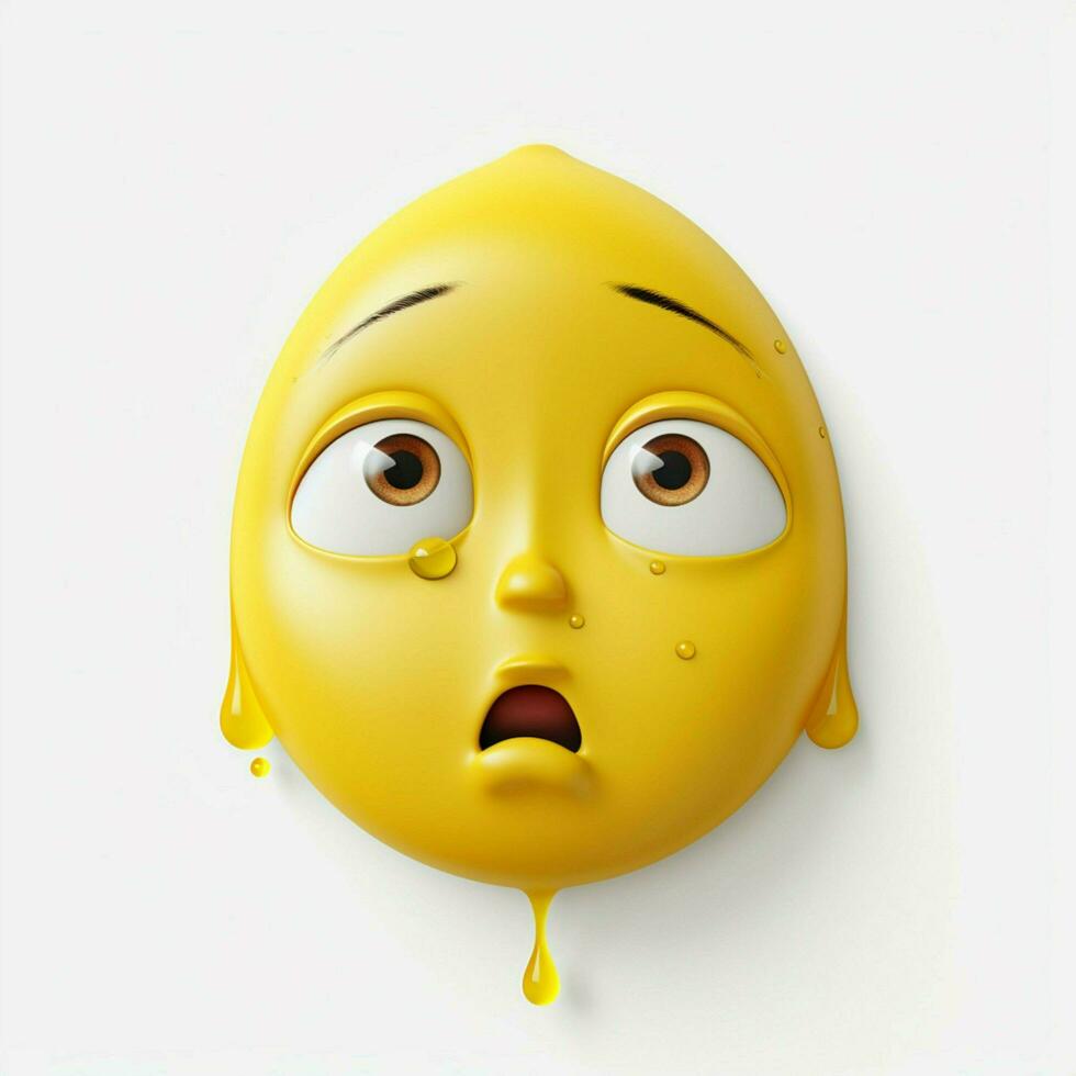 Face Holding Back Tears emoji on white background high quality photo