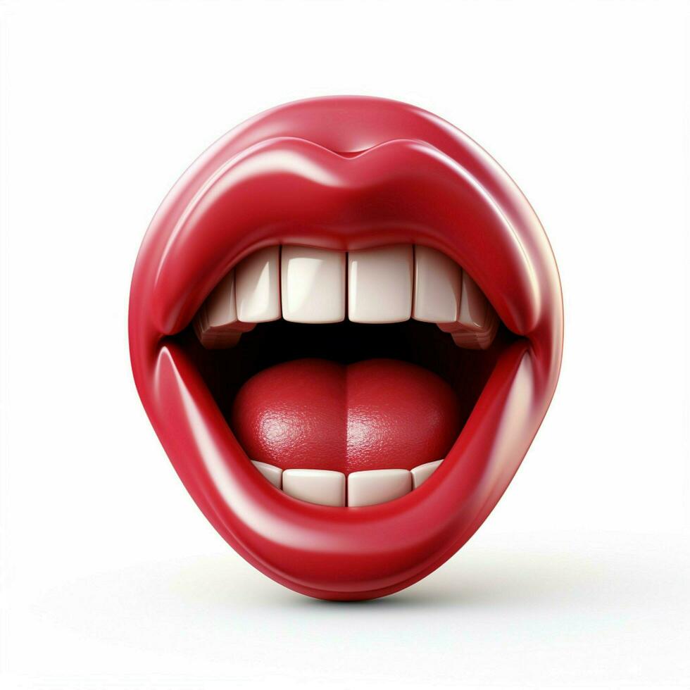 Face with Tongue emoji on white background high quality photo