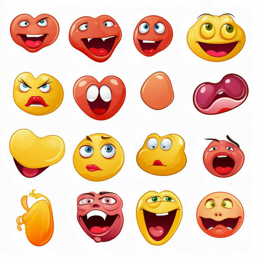 Faces with Tongue Emojis 2d cartoon vector illustration on photo