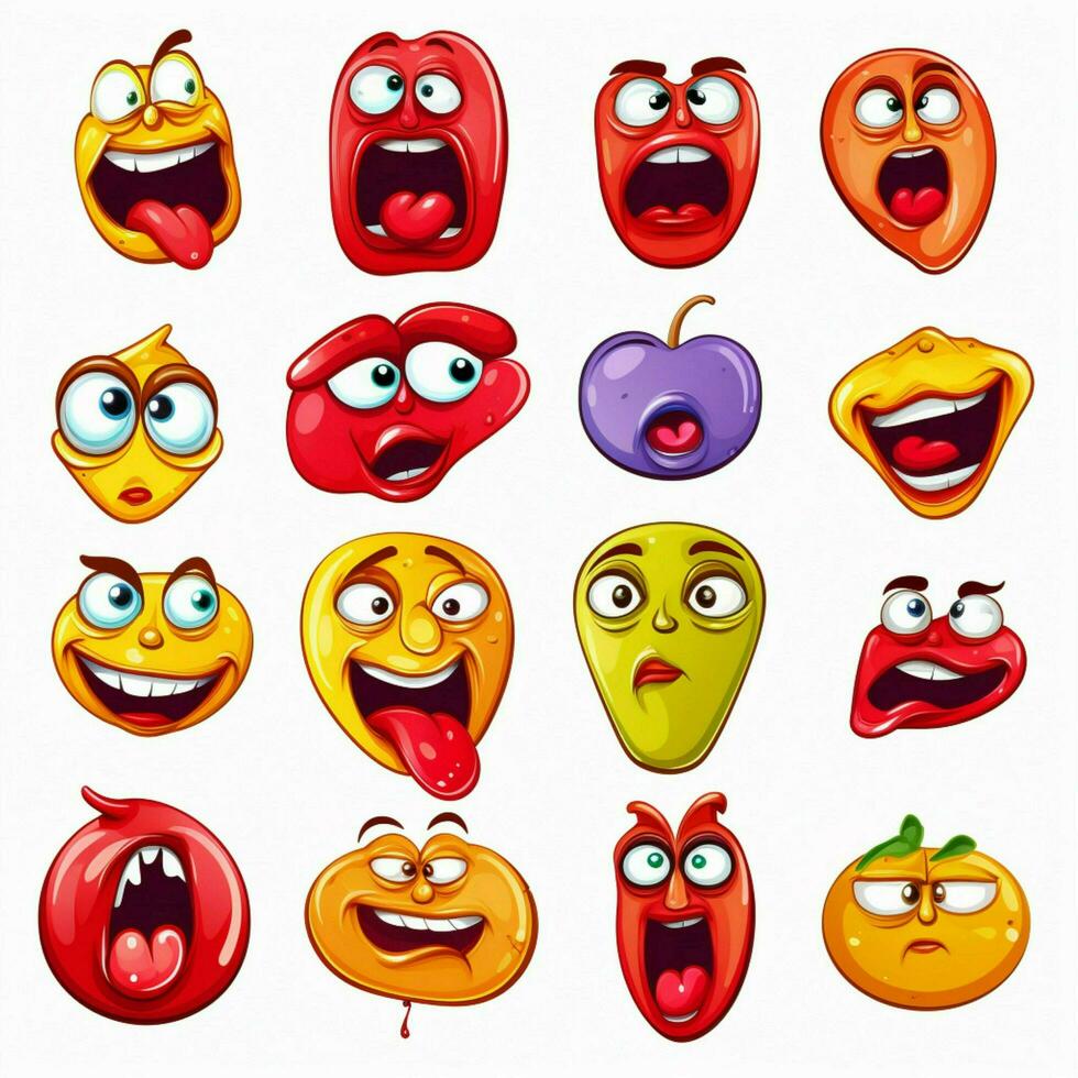 Faces with Tongue Emojis 2d cartoon vector illustration on photo