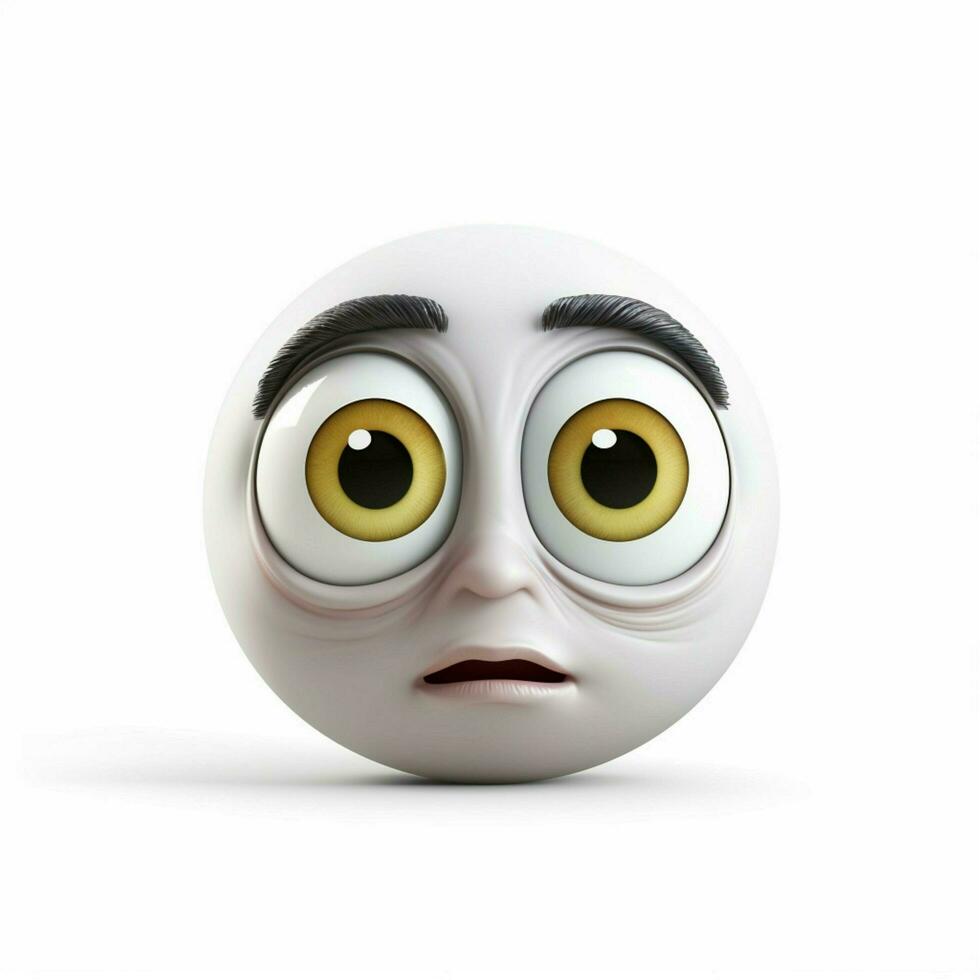 Face with Rolling Eyes emoji on white background high photo
