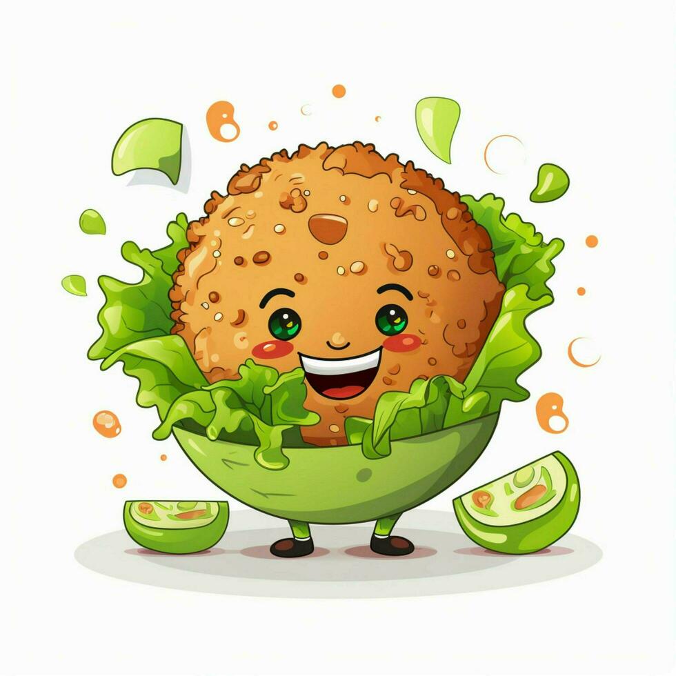 Falafel 2d vector illustration cartoon in white background photo