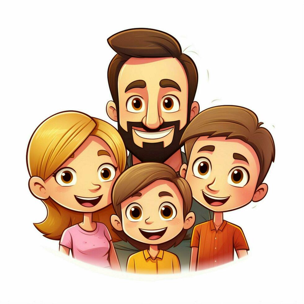 familia emojis 2d dibujos animados vector ilustración en blanco espalda foto