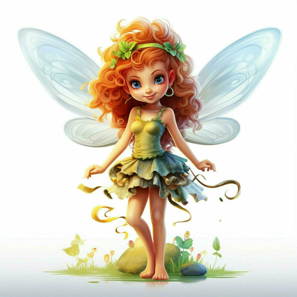 Fairy 2d cartoon illustraton on white background high photo