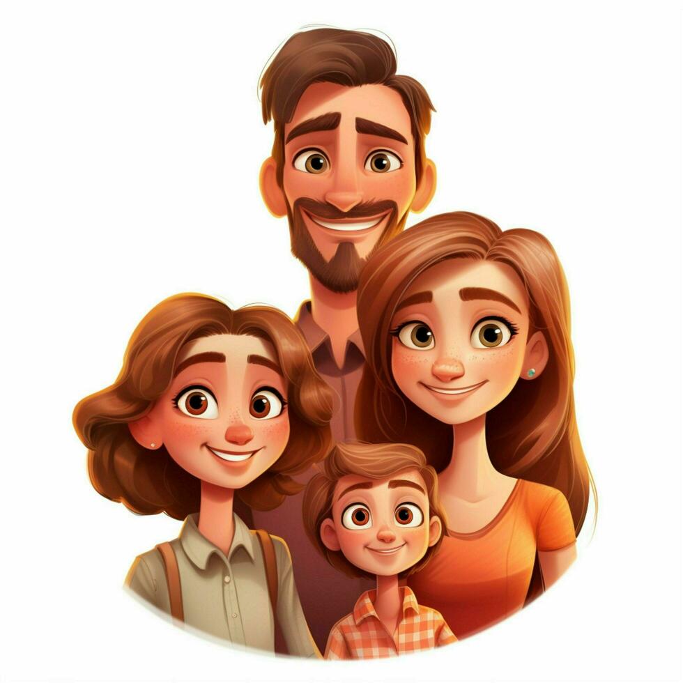 familia hombre niña 2d dibujos animados ilustracion en blanco antecedentes foto