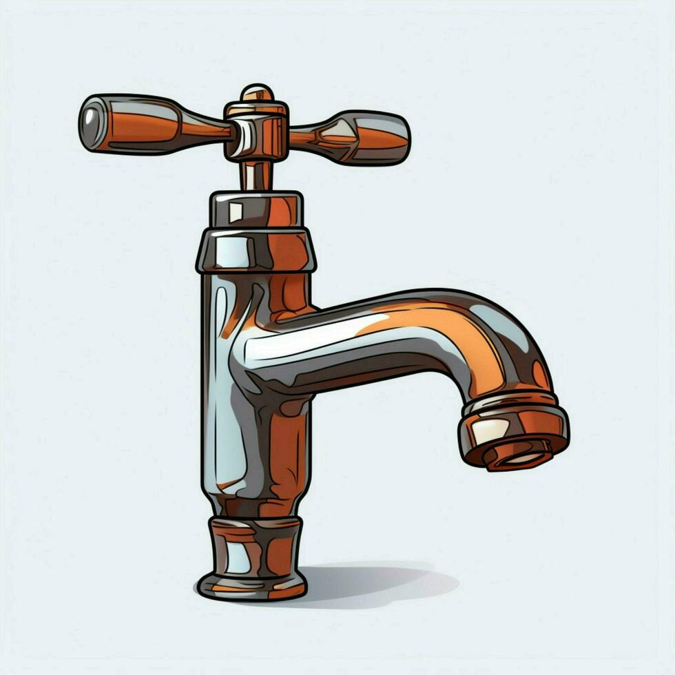 Faucet 2d cartoon illustraton on white background high qua photo