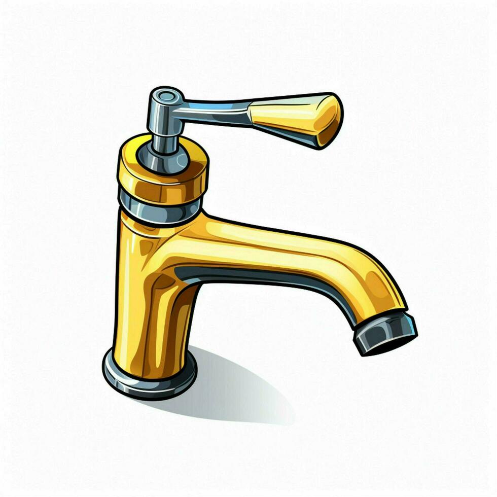 Faucet 2d cartoon illustraton on white background high qua photo