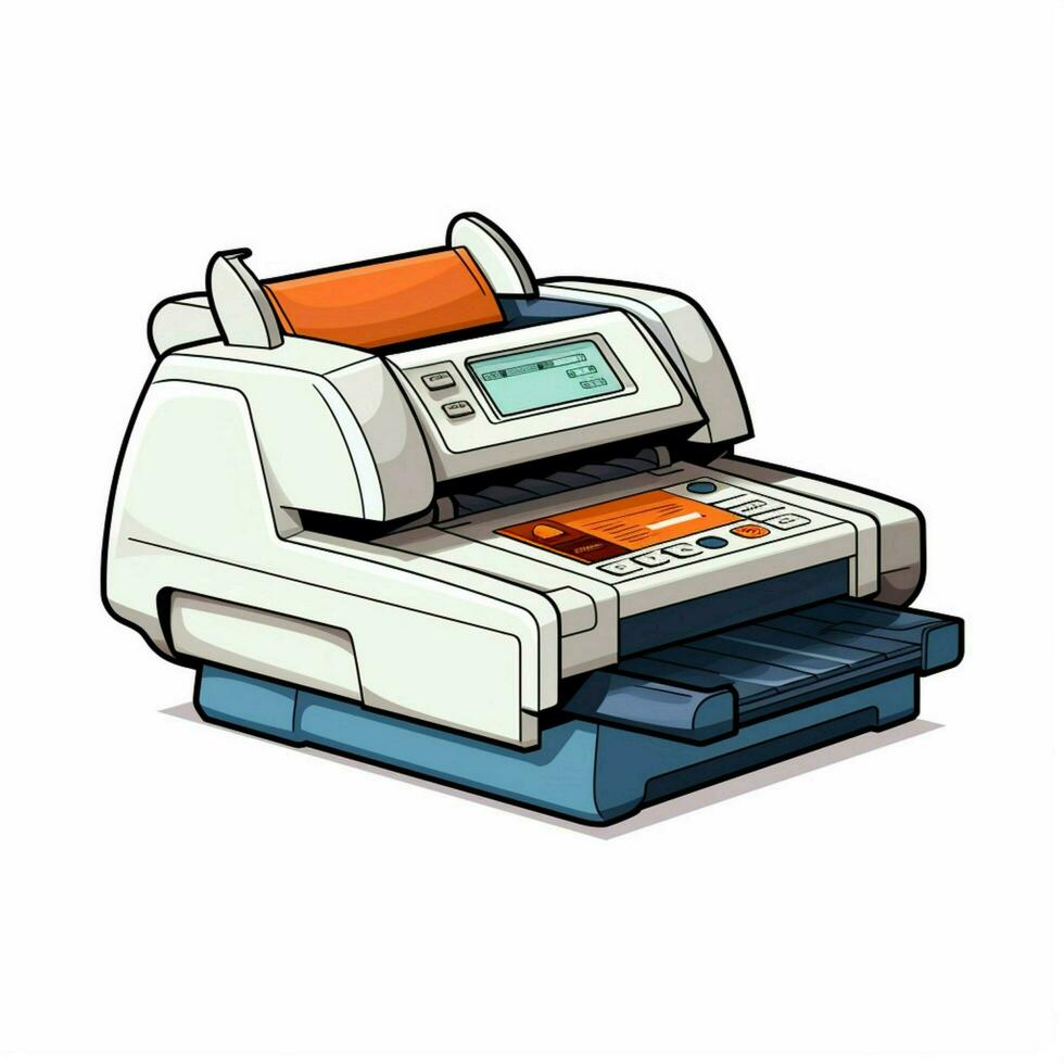 Fax 2d cartoon illustraton on white background high qualit photo