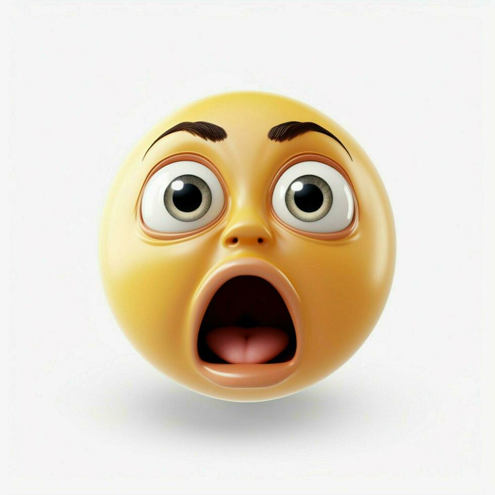 Fearful Face emoji on white background high quality 4k hdr photo