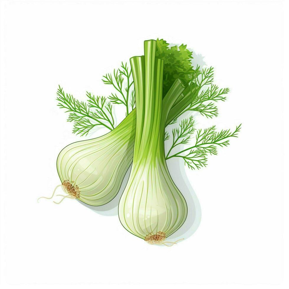 Fennel 2d vector illustration cartoon in white background photo