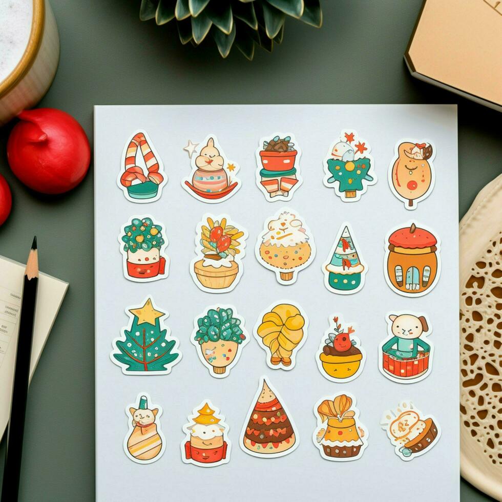 Festive holiday-inspired sticker set photo