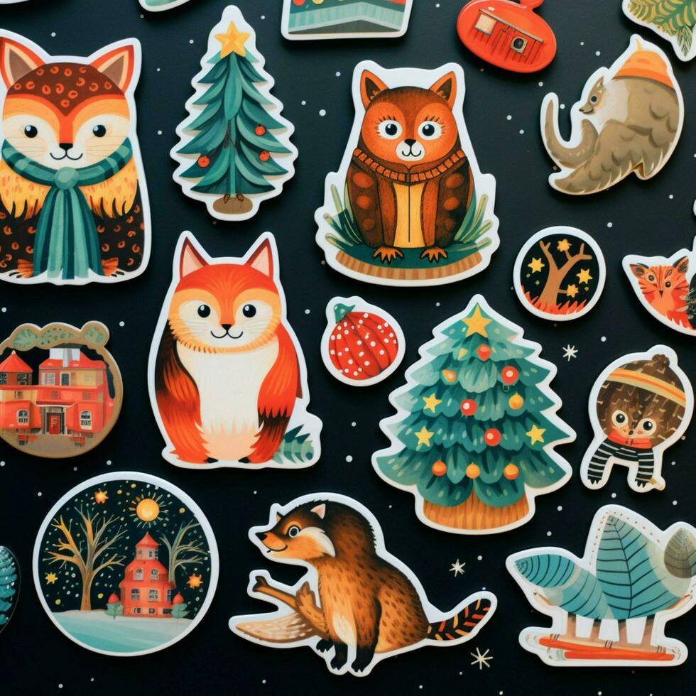 Festive holiday-inspired sticker set photo