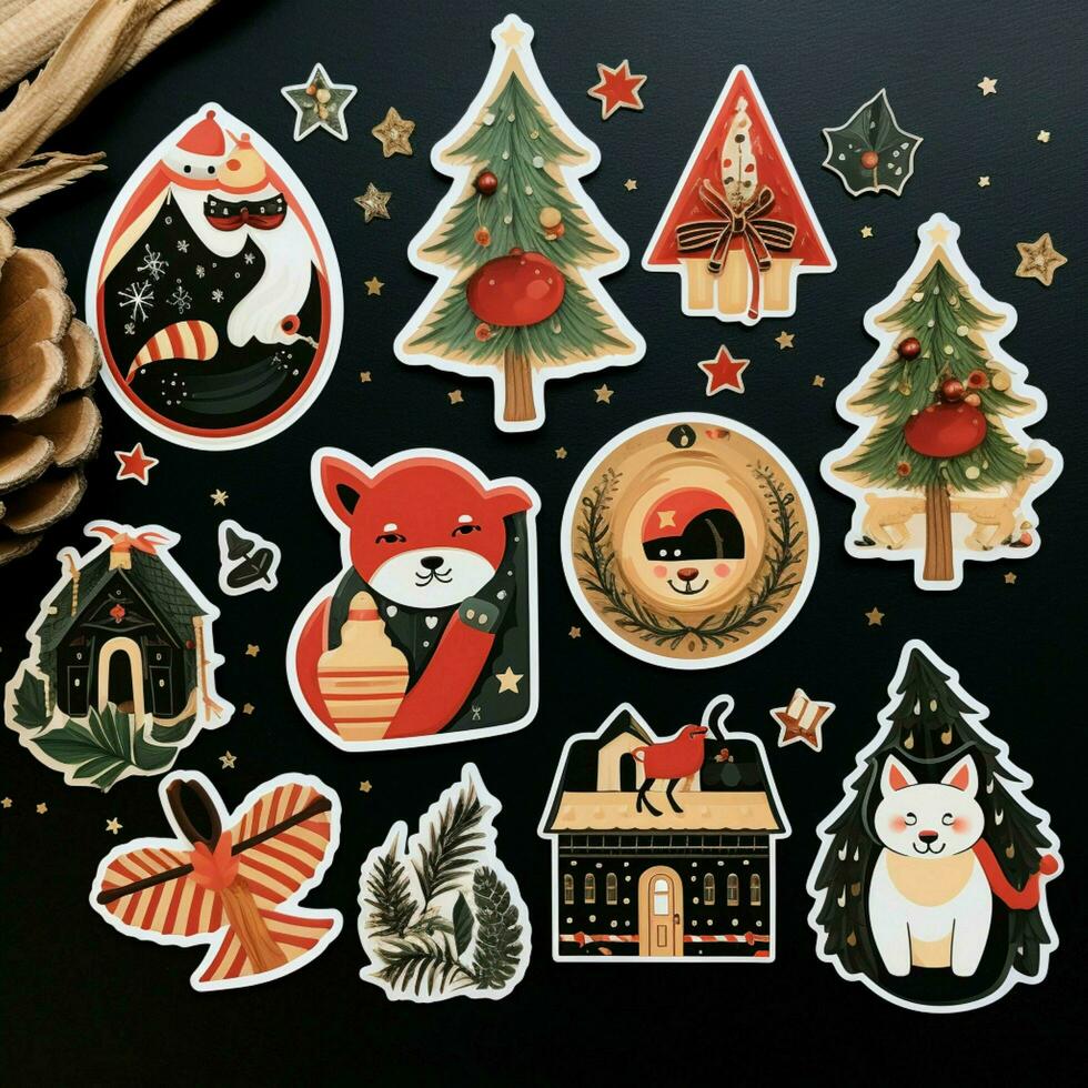 Festive holiday-inspired sticker set photo