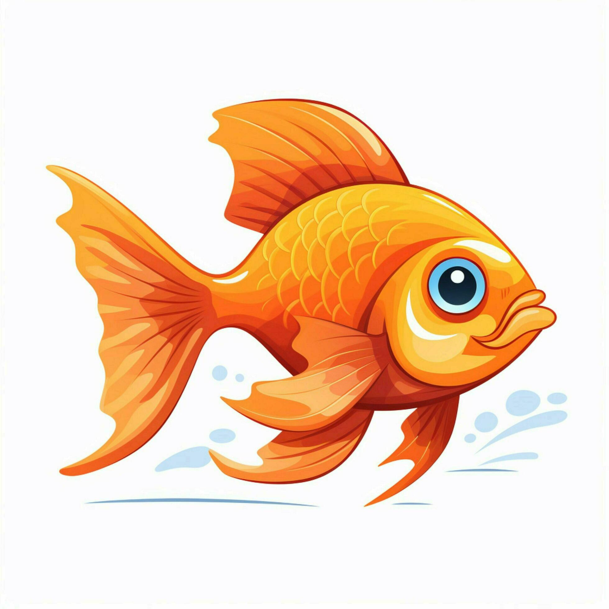 Fish 2d cartoon vector illustration on white background hi 30687473