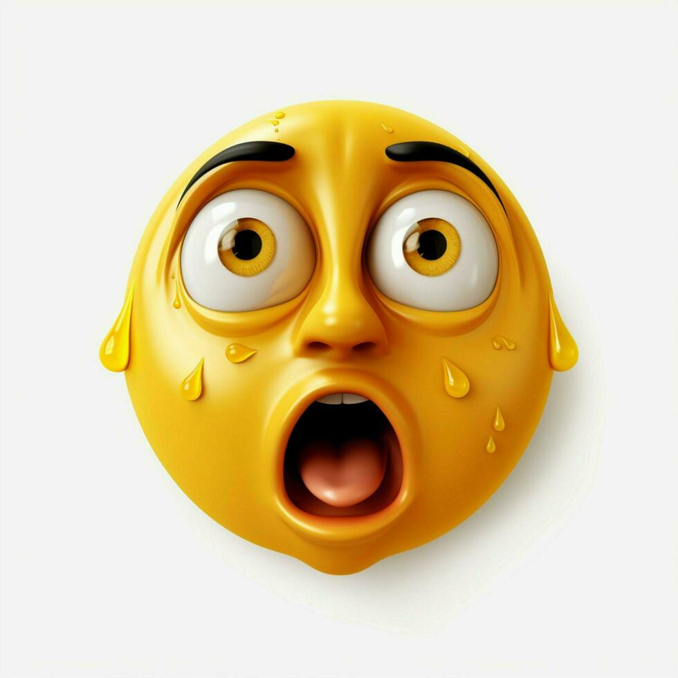 Flushed Face emoji on white background high quality 4k hdr photo