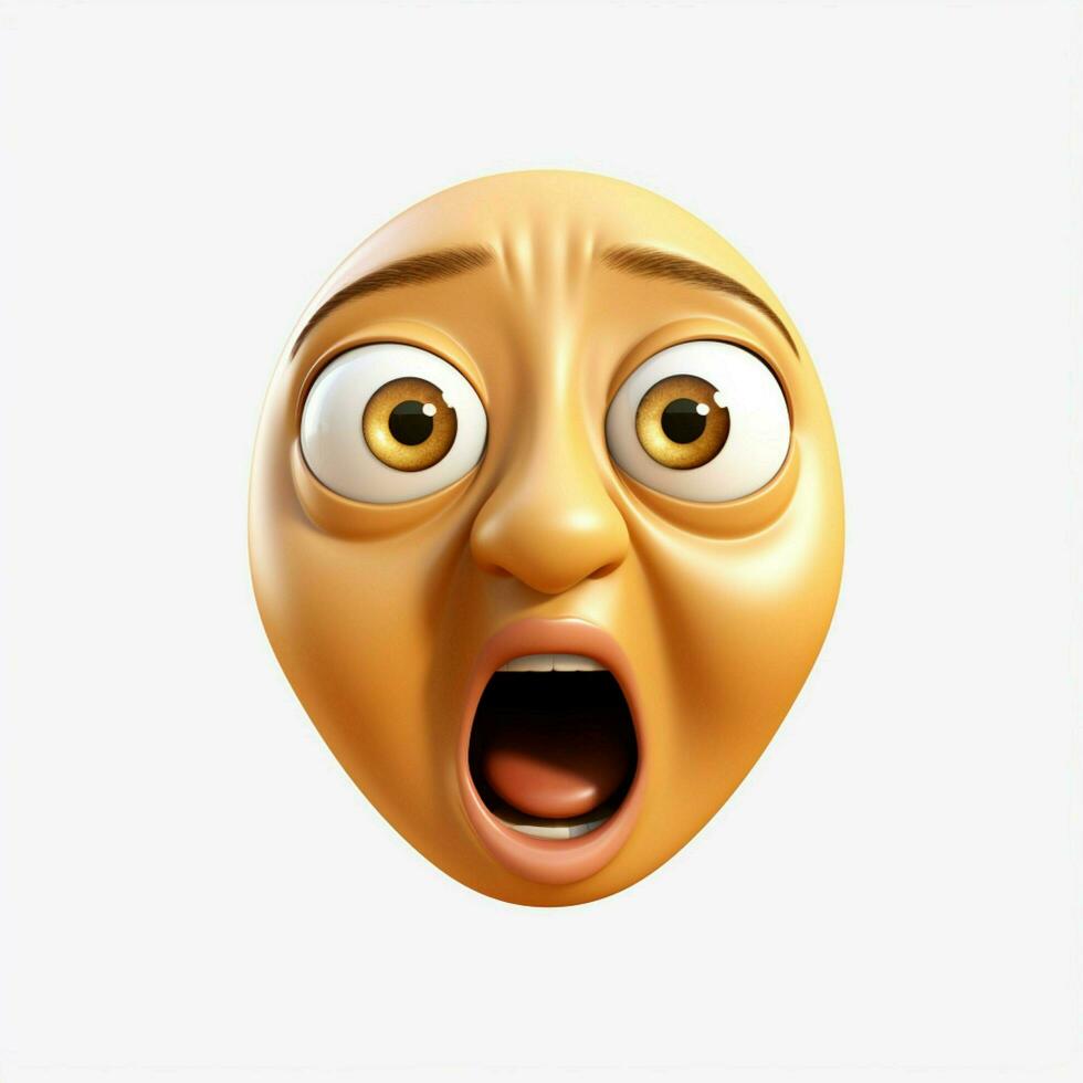 Flushed Face emoji on white background high quality 4k hdr photo
