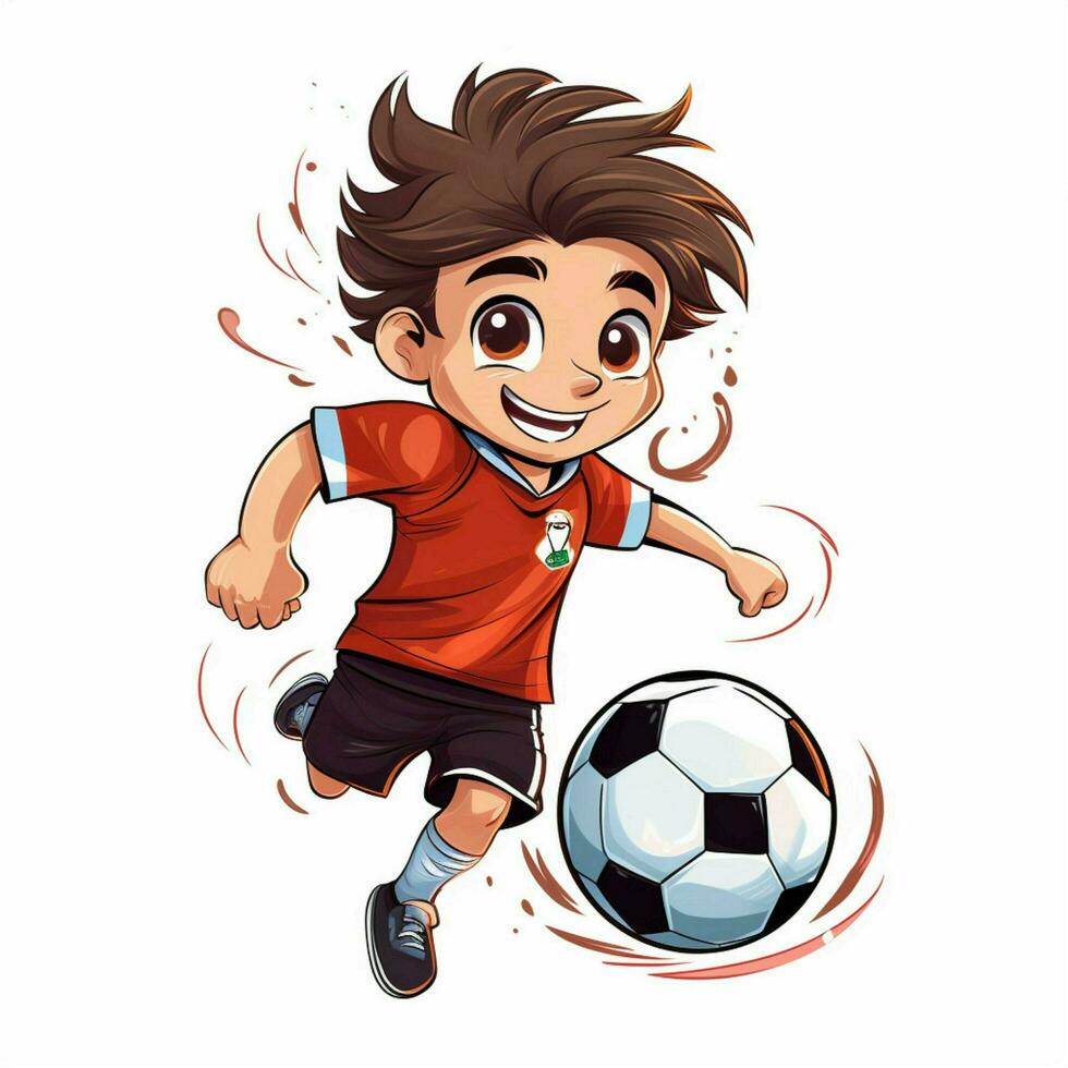 Football 2d cartoon vector illustration on white backgroun photo