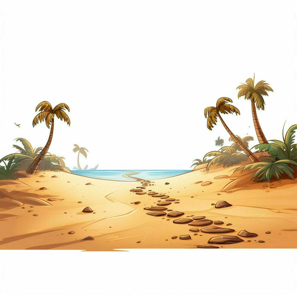 Footprints 2d cartoon illustraton on white background high photo