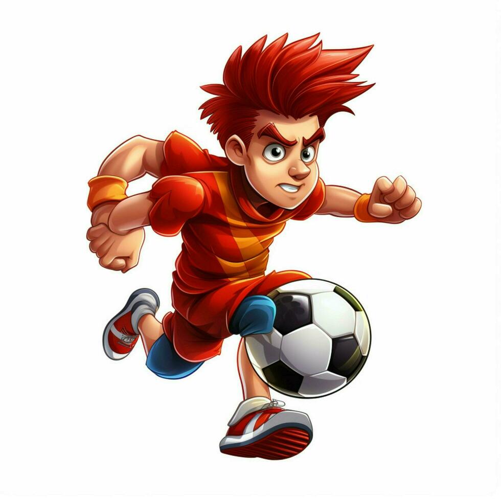 Football 2d cartoon vector illustration on white backgroun photo