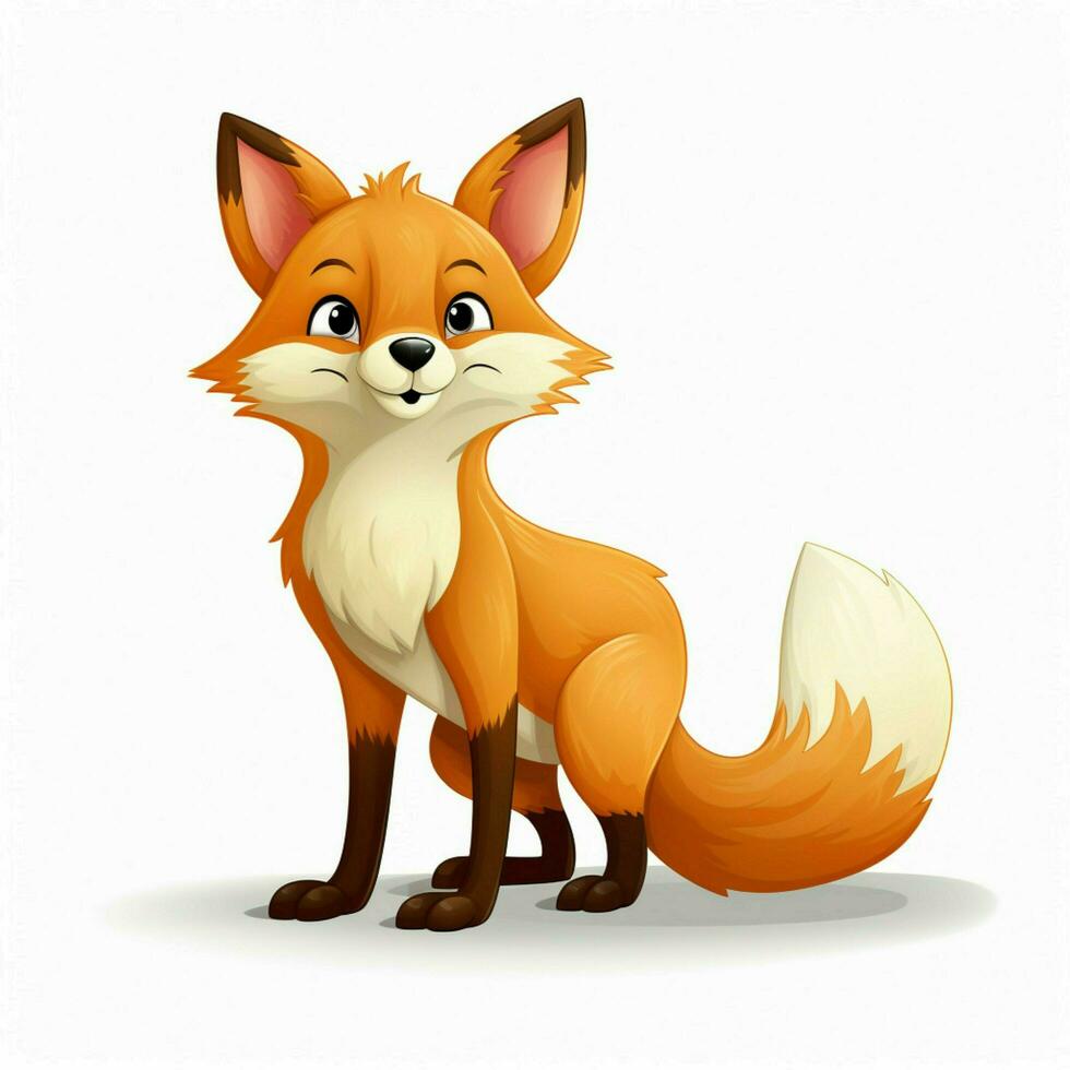 Fox 2d cartoon vector illustration on white background hig photo