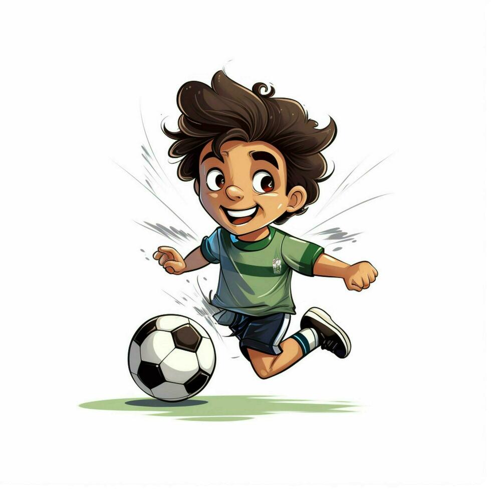 Football 2d cartoon vector illustration on white backgroun photo